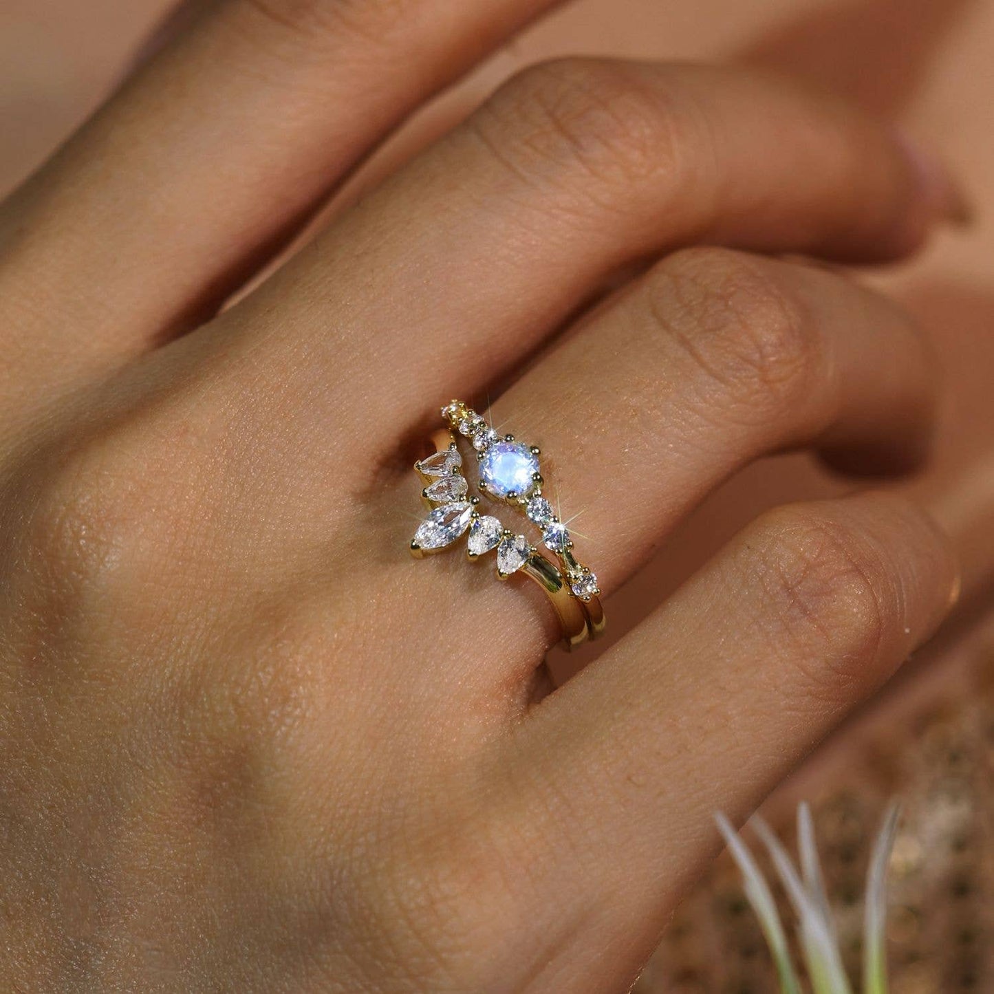 The Supreme Ring | 10K or 14K Gold with Pear-Cut Moissanite