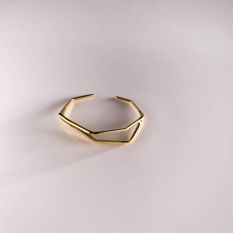 18K Yellow Gold Cuff Bracelet – Sleek & Elegant Handmade Design
