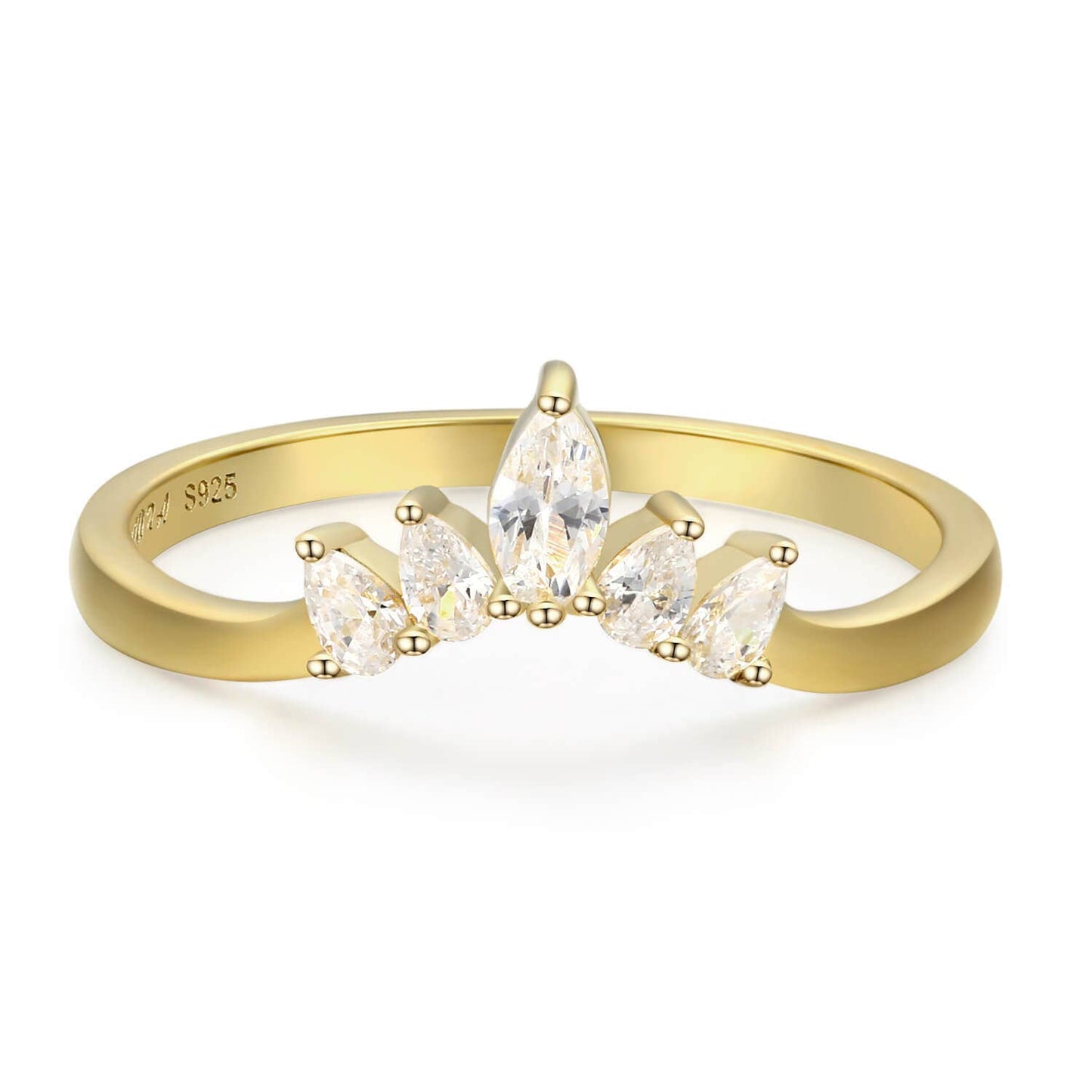 The Supreme Ring | 10K or 14K Gold with Pear-Cut Moissanite