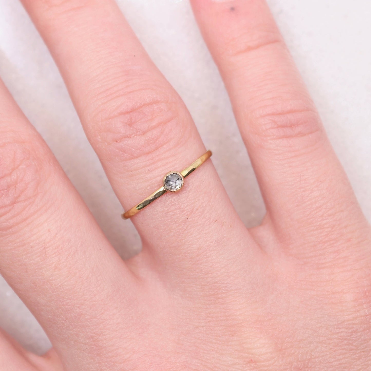 14K Gold Salt & Pepper Diamond Ring | Everyday Elegance