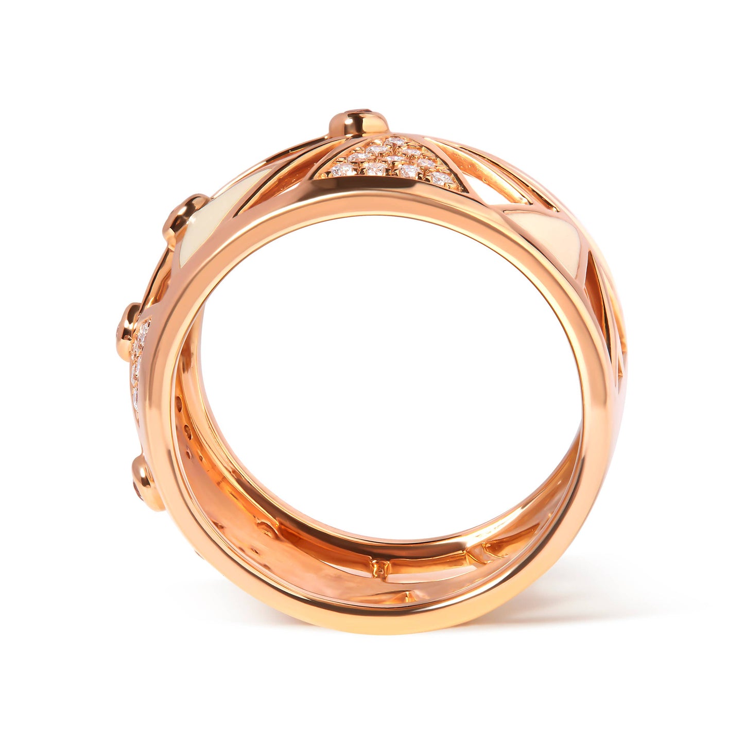 14K Rose Gold Diamond & Pink Tourmaline Cigar Band Ring