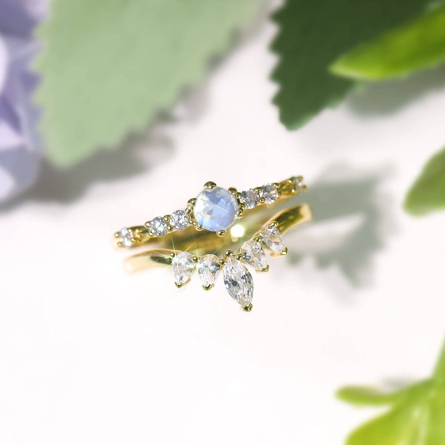 The Supreme Ring | 10K or 14K Gold with Pear-Cut Moissanite