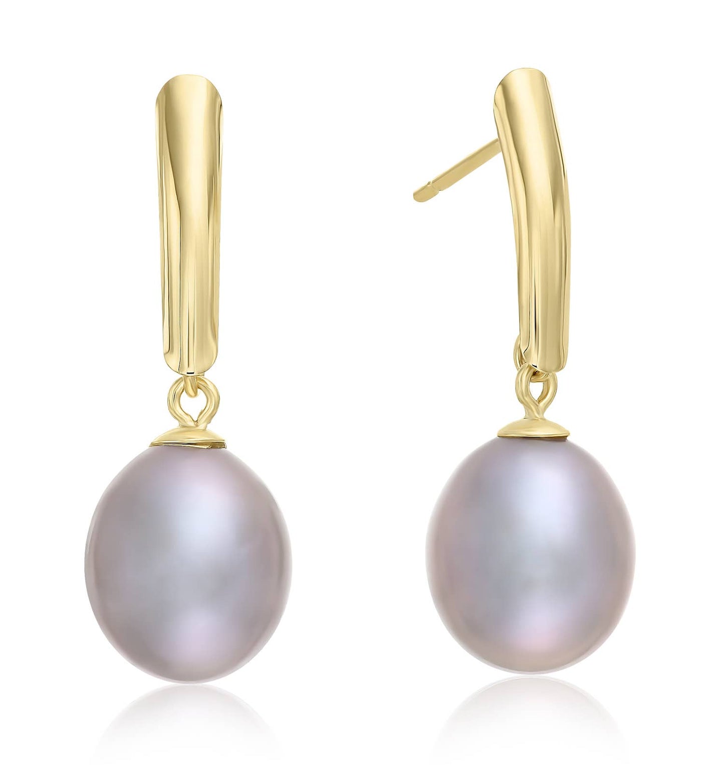 14K Yellow Gold Freshwater Pearl Earrings | Classic Elegance Redefined