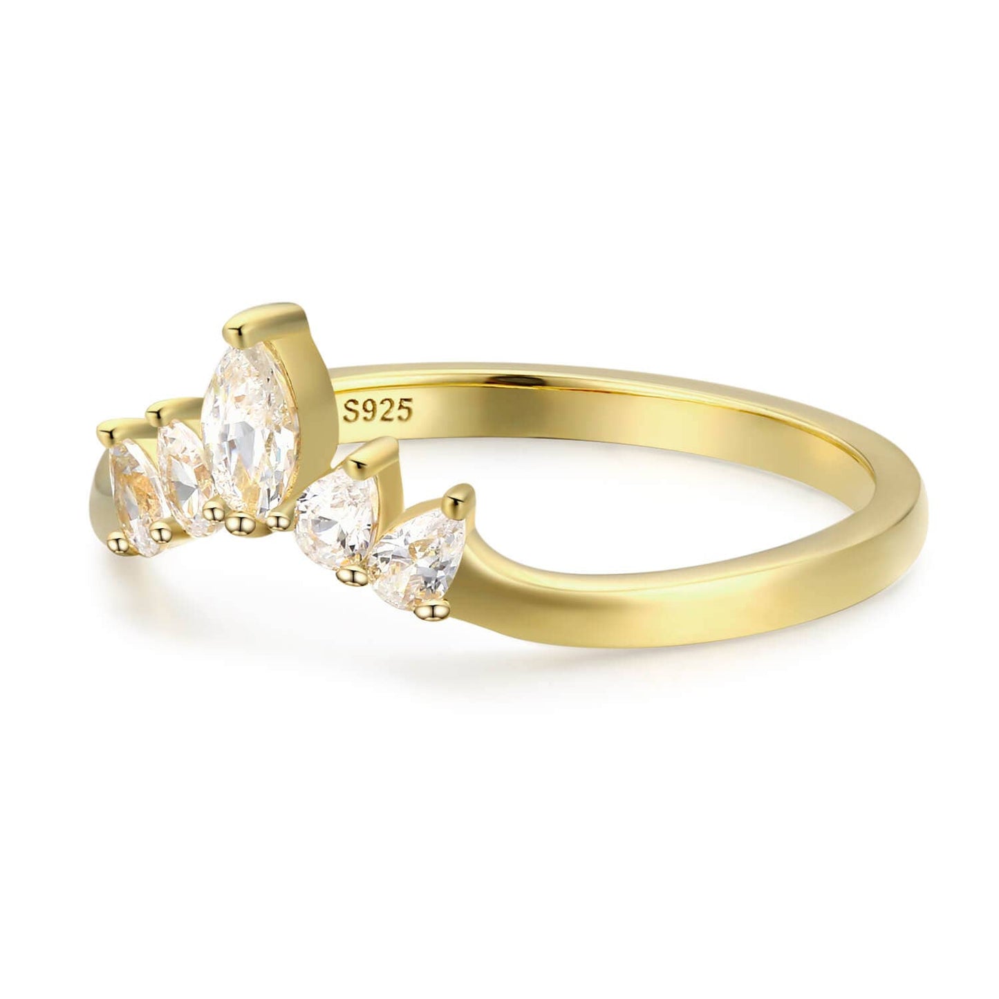 The Supreme Ring | 10K or 14K Gold with Pear-Cut Moissanite