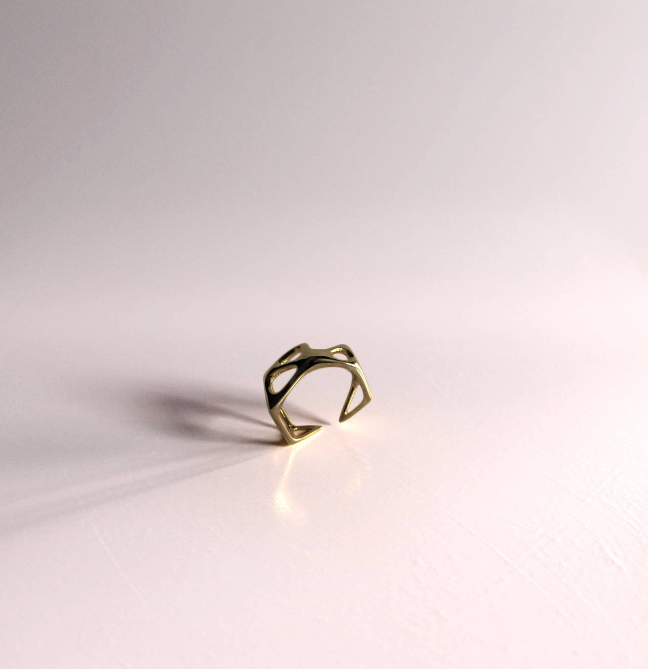 Handmade 18K Gold Krysalis Bandeau Ring – Bold & Elegant Statement Piece