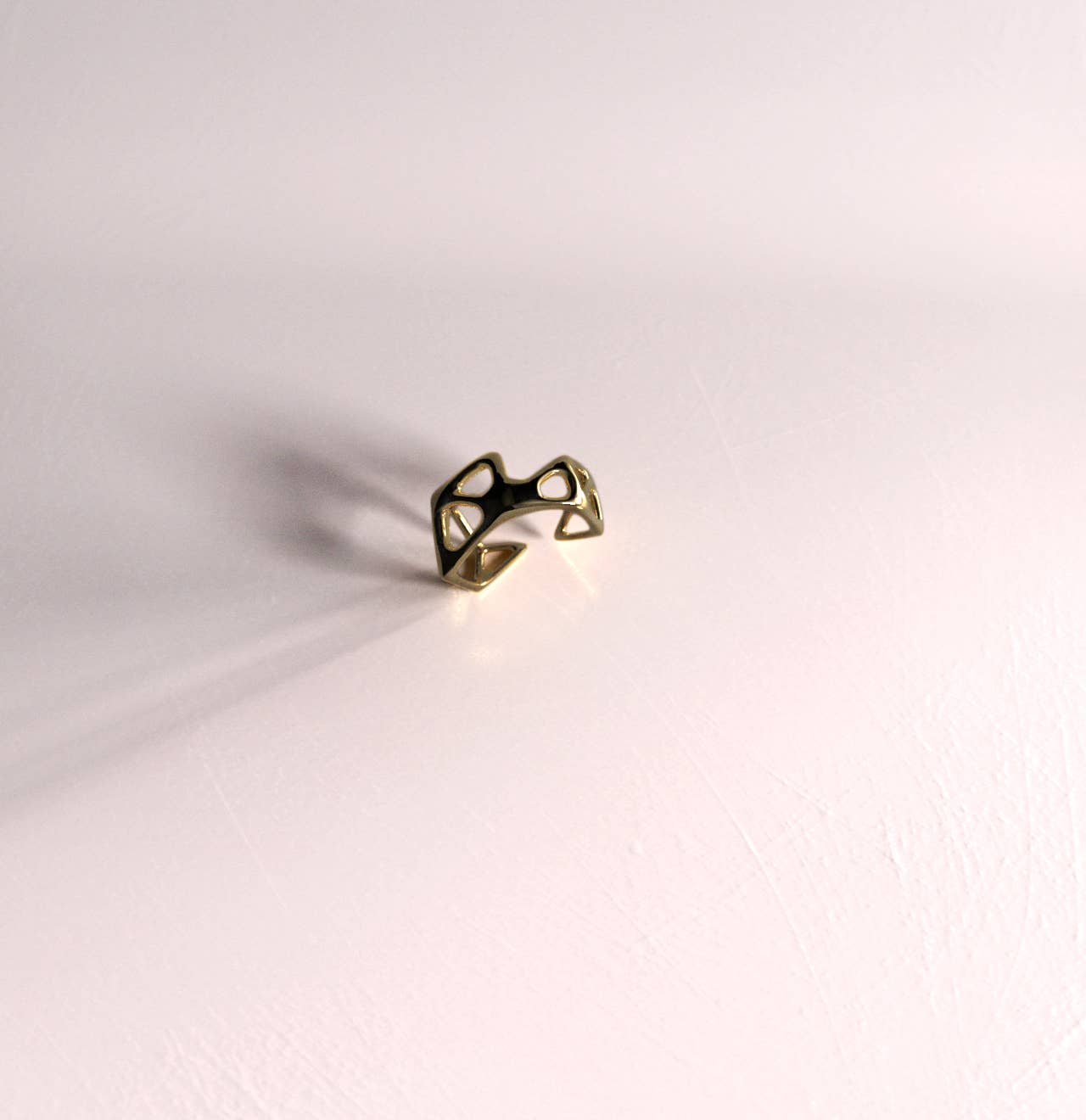 Handmade 18K Gold Krysalis Bandeau Ring – Bold & Elegant Statement Piece