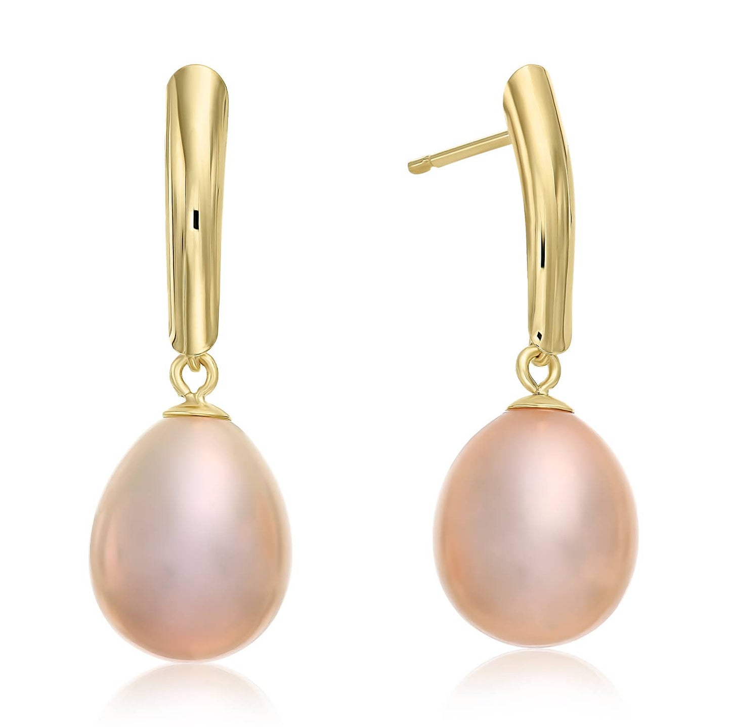 14K Yellow Gold Freshwater Pearl Earrings | Classic Elegance Redefined