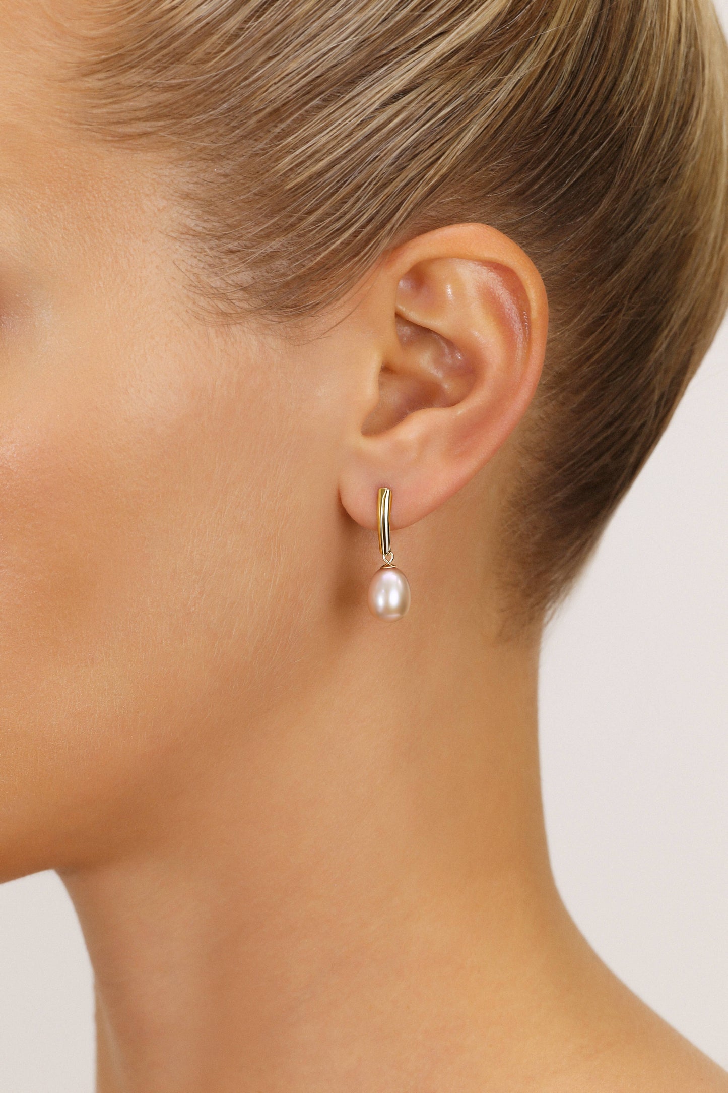 14K Yellow Gold Freshwater Pearl Earrings | Classic Elegance Redefined
