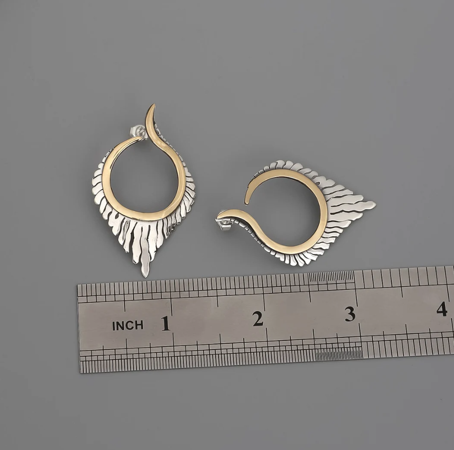 Artisian Design Two Tone Statement Earrings | Elegant Everyday Wear