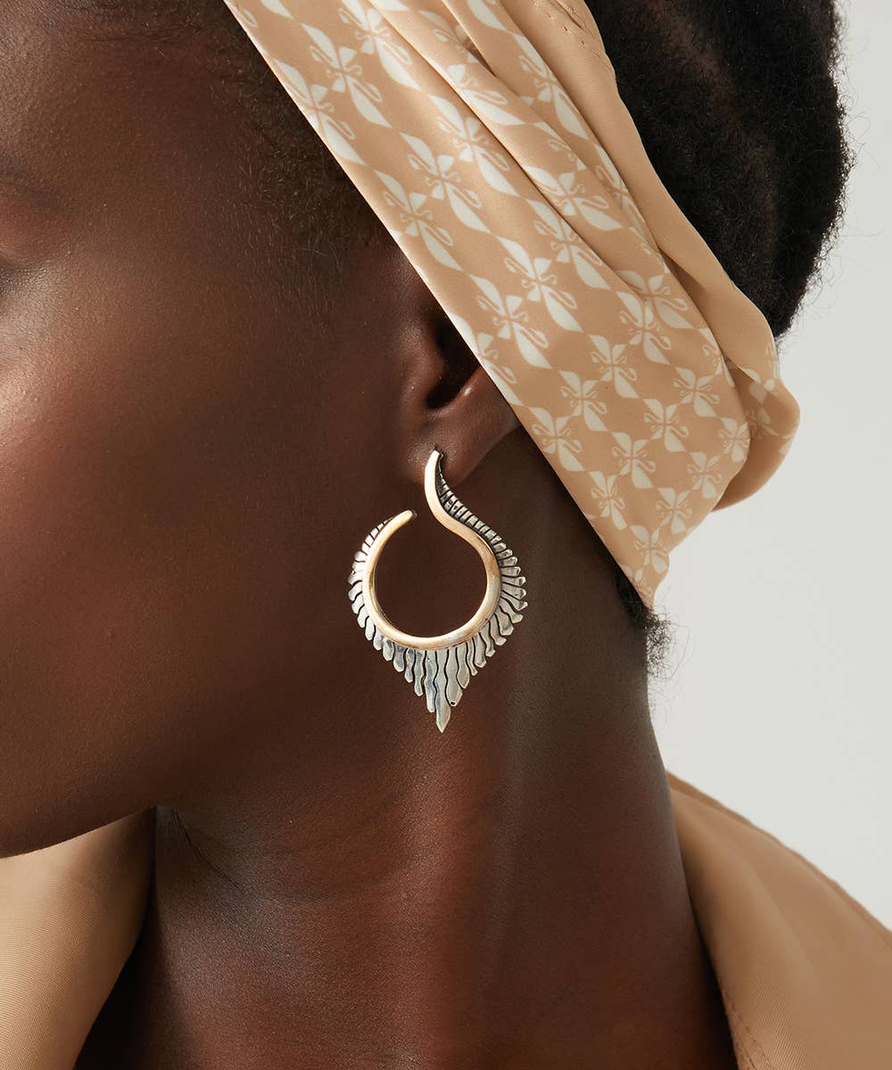 Artisian Design Two Tone Statement Earrings | Elegant Everyday Wear