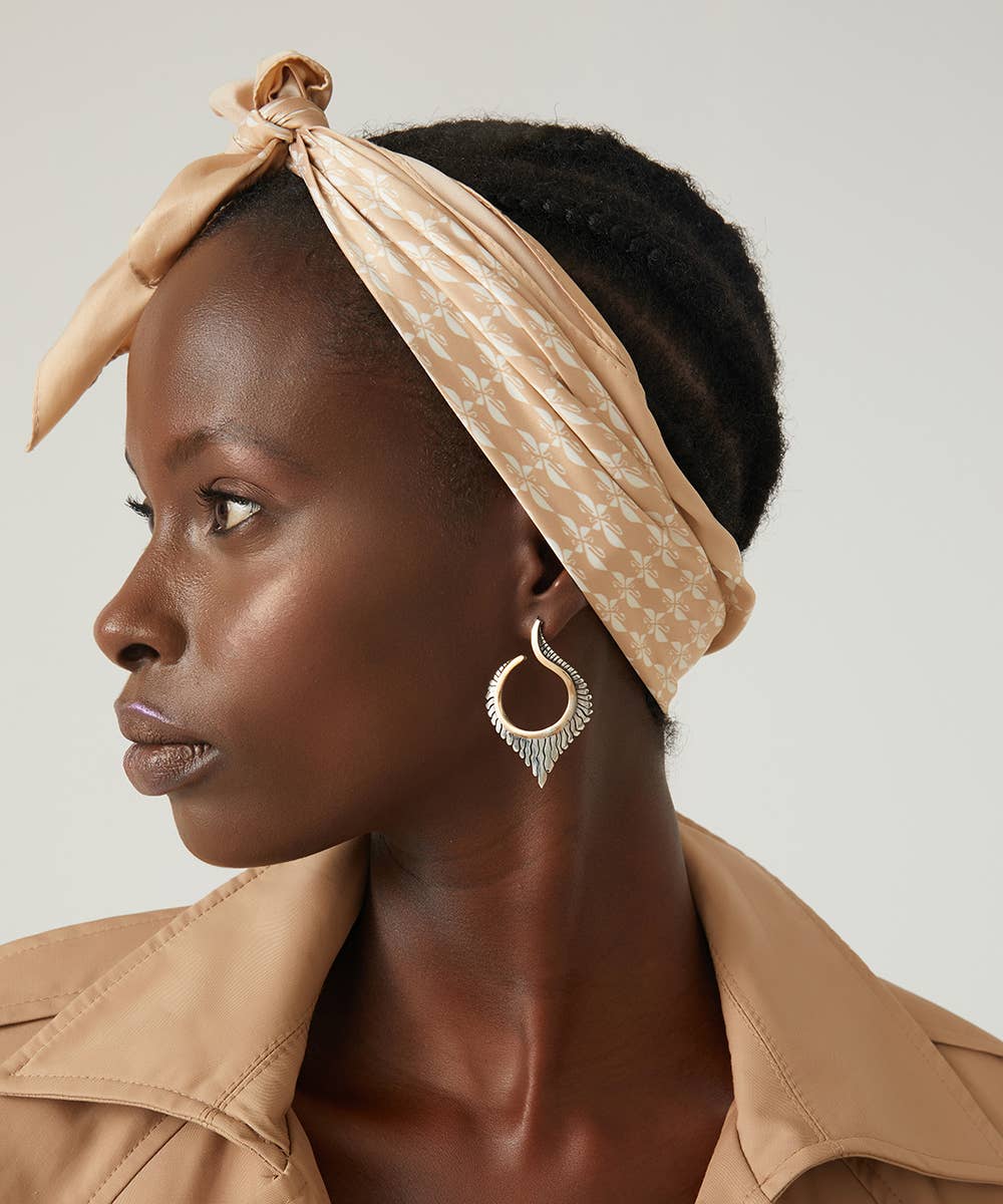 Artisian Design Two Tone Statement Earrings | Elegant Everyday Wear
