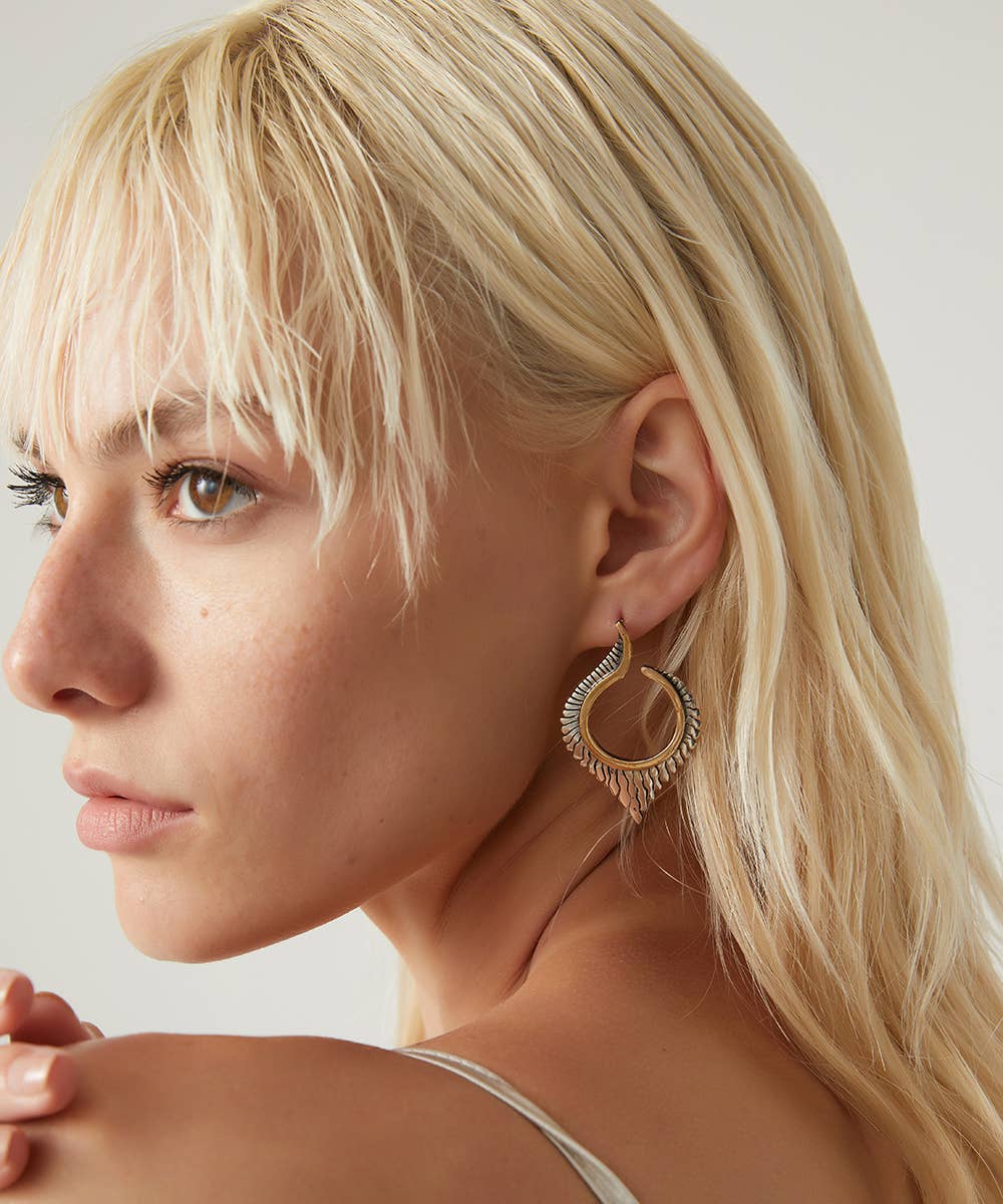 Artisian Design Two Tone Statement Earrings | Elegant Everyday Wear