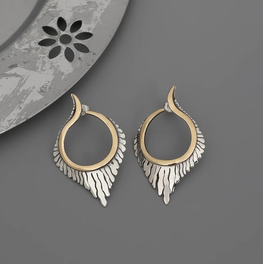 Artisian Design Two Tone Statement Earrings | Elegant Everyday Wear