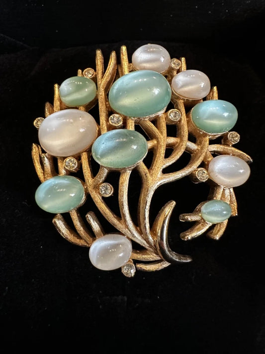 RARE Vintage Crown Trifari "Under The Sea" Coral Reef Brooch-Collector's Dream!